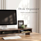 Dual Monitor Stand Riser with Storage Drawer for Desk Organization - Image 4