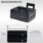 VIVO Black 12 x 14 inch Under Desk Double Stacked Drawers, DESK-AC03L-2B - Image 3