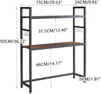 IBUYKE Office Desktop Shelf Organizer Computer Storage Rack Adjustable Desk Bookshelf Display Shelf for Office Home Dormitory,Brown UTMZ004H - Image 3