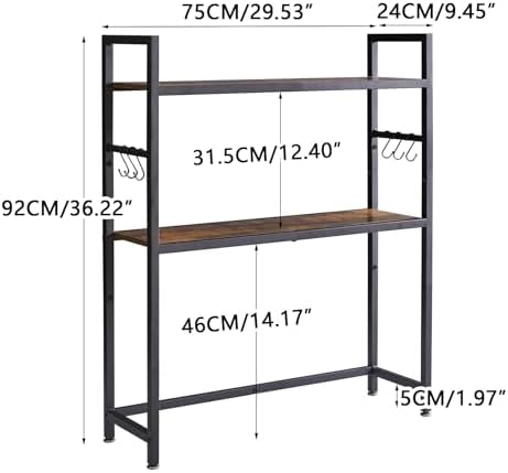 IBUYKE Office Desktop Shelf Organizer Computer Storage Rack Adjustable Desk Bookshelf Display Shelf for Office Home Dormitory,Brown UTMZ004H - Image 3