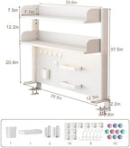 Clamp on Desk Shelf with Pegboard, Desktop Organization Bookshelf - Image 2