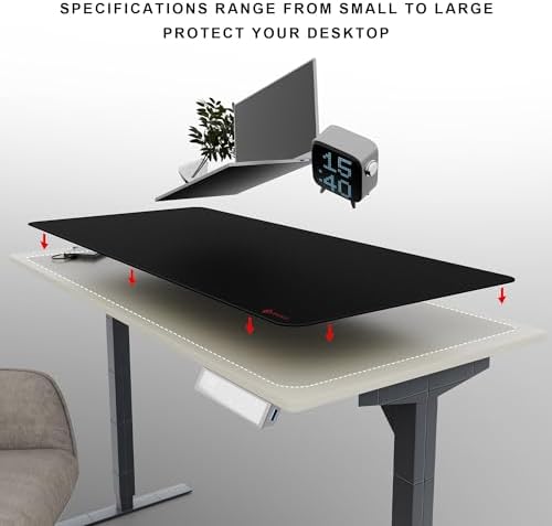 ZORESYN Large Mouse Pad 43.3x19.7 Inch, Big Desk Mat with Cloth Surface & Durable Stitching, Computer Keyboard Mat, Non-Slip Office Desk Protector for Home Office Gamers, Black - Image 4