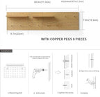 Wooden Pegboard Modular Display Organization Storage Wall Decor Hooks Shelf (Color:Oak) - Image 2