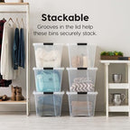 IRIS USA 6-Pack 54 Quart Storage Bins with Lids, Clear - Image 2