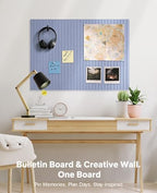 48" x 36" Large Cork Bulletin Board Tiles, Peel and Stick Felt Wall Panels for Vision, Message Center, Picture and Prayer Board for Office, Dorm, Room and Desk Decor(Soft Periwinkle) - Image 5