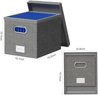 File Organizer Box - File Boxes for Hanging Files with Lid Set of 3 Decorative Hanging Folders Organizer with One-Piece Plastic Frame Slides (Grey, 13.2 * 10.1 * 10.1in(3Pack)) - Image 6