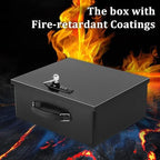 Dalmbox Fire Resistant Document Lock Box Safe Dual Key & Combo, Black - Image 7