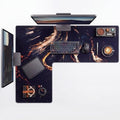 Relaxweex L Shaped Desk Mat for 90° Corner Desks, 53.1" x 39.4" Large Black Waterproof Mouse Pad with 18.9" Wide Arms, Non-Slip Rubber Desk Protector for Office, Computer and Gaming by Relaxweex
