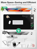 Mouse Pad, Office Desk Mat, Large Gaming Mousepad with Superior Micro-Weave Cloth, XXL Desk Pad with Stitched Edges, Non-Slip Writing Pad for Gamer, Laptop, Work & Home - Image 4