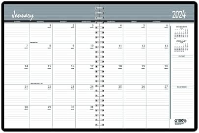Monthly Calendar Planner, 2 Year, Black, 8-1/2" x 11" - Image 2