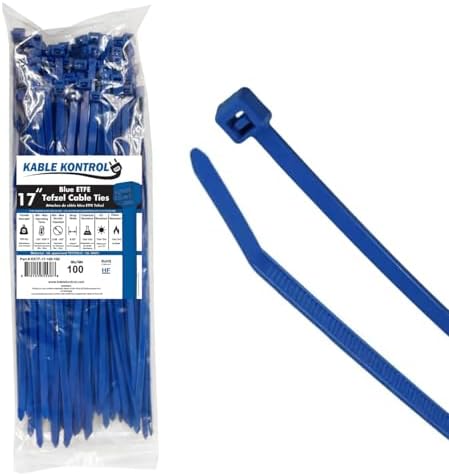 Kable Kontrol Tefzel Cable Ties ETFE, 17 Inch 100 Pcs, 100 Lbs Test, Blue by KABLEKONTROL%C2%AE