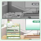 Daltack 6-Tier Paper Organizer for Desk with Handle, Green, 2 Pack - Image 7