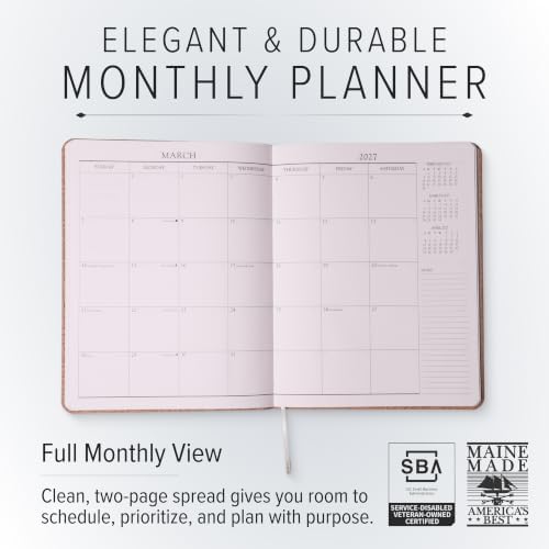 Gallery Leather Large Monthly Planner 2026-2027 Acadia Navy - US Air Force - Image 2