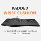 X9 Wired Ergonomic Keyboard with Cushioned Wrist Rest - Type Comfortably Longer - USB Wired Split Keyboard for Laptop, PC & Chrome Computer with 110 Ergo Keys & 5ft Cable - Image 5