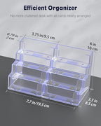 Uniclife 4 Pack Acrylic Business Card Holder for Desk 8 Slots Clear Business Card Display Stand for Men & Women Desktop Business Card Organizer Card Stand for Office Home Exhibition, 480 Card Capacity - Image 2