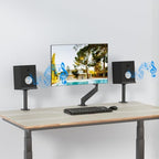 suptek Small Clamp-on Speaker Stand Desk Mount Set, Tilt, Swivel, 7.8 x 6.5 inch Trays, Universal Audio Holders for Computer and Bookshelf Speakers, Elevated Sound, 2 Pack, Black, SDM001SFX - Image 3