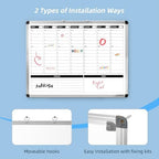 Weekly Dry Erase Board, Weekly Planner whiteboard with Hourly time Slots, Whiteboard Weekly Calendar for Schedule for wall 24" X 18" Double-Sided for Office, Home and School - Image 4