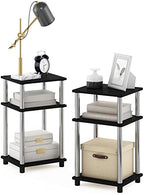 Furinno JUST Toolless 3-Tier Side Table Set of 2, Open Shelf, Americano by Furinno-FitsYourSpaceFitsYourBudget