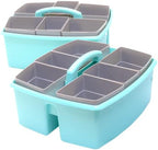 Storex Large Classroom Craft Caddy with Cups, 13 x 11 x 6.575 Inches, Teal, Case of 2 (00984A02C) - Image 2