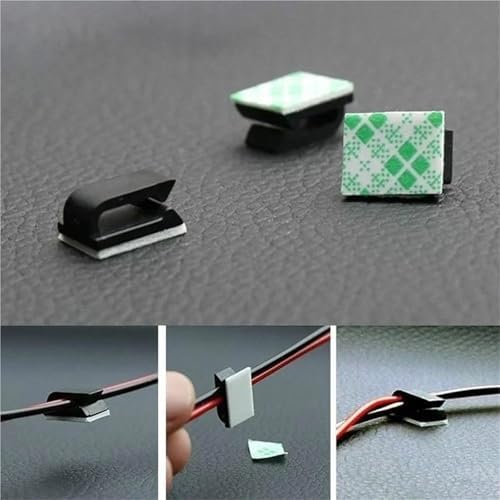 Adhesive Cable Clips 40/80/120pcs Clamp Wire Organizer Self-adhesive Fixed Unmarked Clip Punch-free Desktop Car Office Wall Holder For Under Desk, Car(Black-80pcs) - Image 3