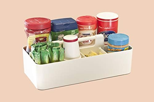 Portable Caddy Organizer - Stackable Plastic Caddy with Handle | Desk, Makeup, Dorm Caddy, Classroom Art Organizers (Made In Usa) (Ivory/Gray/Royal Purple/Black) - Image 4