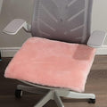 LLB Sheepskin Shearling Chair Cushions and Dining Room Chair Pads - Seat Cushions for Office, Computer and Living Room 19x19 Inch (Pack of 1), Light Pink by LLB