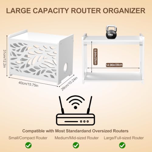 Router Box Hider & Projector Shelf -Decorative WiFi Router Storage Cabinet - Image 2