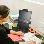Adjustable Metal Book Stand Desktop Document Holder for Typing and Reading, Black Tabletop Copy Holder for Students and Office Use - Image 3
