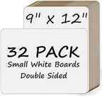 32 Pack Small White Board Portable 9"x12",Personal Whiteboard for Students Mini Size,Dry Erase Whiteboards Double-Sided Lapboard,White Boards Easy to Clean,Classroom Drawing Dry Erase Lapboards by Unknown