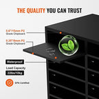 VEVOR Literature Organizers, 12 Compartments Office Mailbox with Adjustable Shelves，Wood Literature sorter 20.4x12x16.1 inches for Office, Home, Classroom, Mailrooms Organization, EPA Certified Black - Image 5