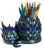 3D Printed Dragon Pencil Holder for Desk, Removable Dragon Egg Pen Holder, Cute Pencil Cup Desk Organizer for Pens, Pencils, Paper Clips, Makeup Brushes, Fantasy Desk Decor Gift for Kids by LehuoMaker3DPrintedStudio