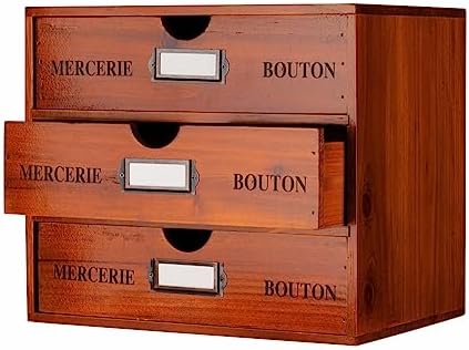 Large Wooden Drawers Wooden Box with Drawer Brown by PACKGILO