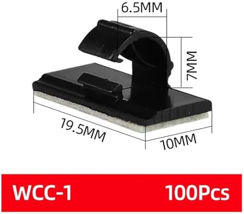 20PCS Cable Organizer Clamp Self Adhesive Wire Clip Tie Fixer Mounting Desk Line Holder Management Fastener for Car Storage(WCC-1 Black 100Pcs) - Image 2