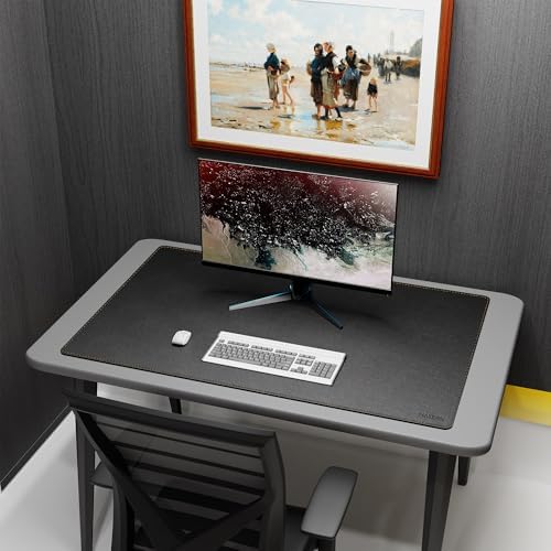 MAIDERN 43.3”x 27.5” Cork & Leather Desk Pad, Large Desk Mat (Black) - Image 6