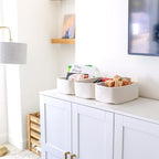 NaturalCozy 11.8"x8"x4.5” Storage Baskets for Shelves 3 Pack | Cotton Rope Woven Small Baskets for Organizing | Small Storage Bins for Nursery, Bathroom, Closet, Cube Shelf, Decorative, Gift Basket - Image 3