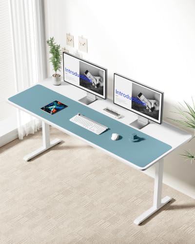YSAGi Leather Desk Protector, Office Mat, Large Mouse Mat, Non-Slip PU Leather Blotter, Laptop Desk Mat, Waterproof Writing Pad for Office and Home(Aquamarine, 55" x 17.2") - Image 4