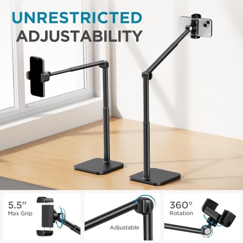 InnoGear Overhead Phone Mount Phone Stand Tabletop Cooking Tripod for Desk - Image 6