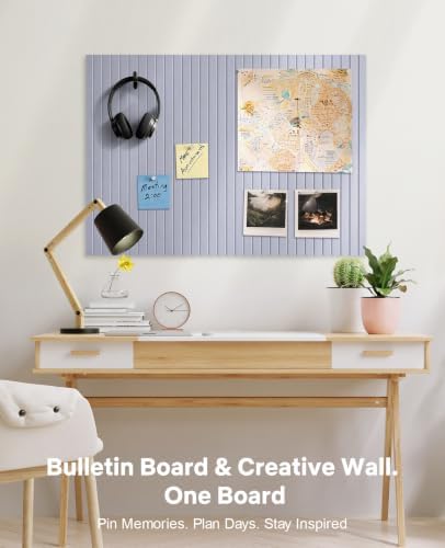 48" x 36" Large Cork Bulletin Board Tiles, Peel and Stick Felt Wall Panels for Vision, Message Center, Picture and Prayer Board for Office, Dorm, Room and Desk Decor(Blue Gray) - Image 5