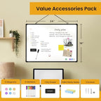 Dry Erase Board for Wall, 24" x 18" Double-Sided Hanging Magnetic Whiteboard with 6 Markers, 6 Magnets and 3 Mini Sticky Notes, Presentation Board for School, Home, Office, Black Frame - Image 3