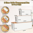 128PCS Cable Management Box 3Pack Cable Management Kit for Power Strip to Hide Wires,Cord Hider Boxes,Cord Box Safe ABS Material Wire Organizer of Cable Clips Sleeve for Home & Office, White - Image 2