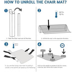 Chair Mat for Hardwood Floor, 48" x 36" Clear Desk Chair Mats, Easy Glide Plastic Mat for Under Office Chair, Rectangle - Image 2