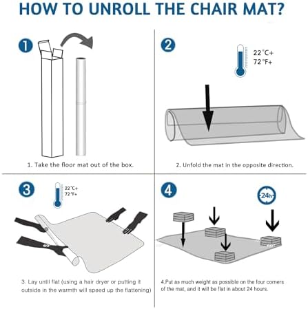 Chair Mat for Hardwood Floor, 48" x 36" Clear Desk Chair Mats, Easy Glide Plastic Mat for Under Office Chair, Rectangle - Image 2
