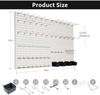 FRAYSCENT Peg Board for Wall 48x24 inch with 63 Pcs Hooks Accessories, Garage Storage Pegboard Wall Organizer, Metal Pegboard Panels with Hooks, Modular Mounted Control Peg Board Tool Organization - Image 2
