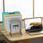 Incline Sorter Desk File Organizer, Metal Desk Magazine Folder Holder with 8-Section Vertical Compartments Rack File Organizer for Office, Home, School - Image 7