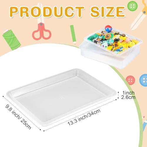 12 Pcs Plastic Art Trays Back to School Colorful Art Trays, Clear Colors - Image 2