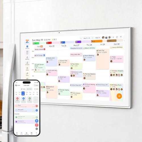 21.5 Inch Magnetic Fridge Smart Digital Calendar, White by JSUSOU