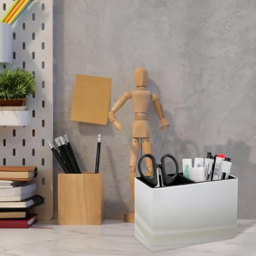 PU Leather Multi-Compartment Pen Holder Desktop Organizer Pencil Cup Storage Caddy for Office Home Supplies Closeup of Rippled Silk Fabric Copy Space - Image 6