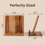 Scalloped Wooden Cookbook Stand for Kitchen Counter, 2 in 1 Recipe Book Holder & Charcuterie Board, Durable Serving Tray Easily Keeps Recipe and Cook Book Open - Image 3