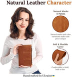 A5 Leather Journal Insert (5.8" x 8.3") – Handmade Leather Organizer Insert with Card Slots & Zipper Pocket, Refillable Notebook Insert for A5 Cover, Leather Journal Accessory, Warm Brown - Image 3
