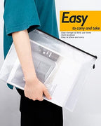 SUNEE Plastic Mesh Zipper Pouch 11x16 in (Black, 24 Packs) Extra Large Zip File Bags for Office Supplies, Cosmetics, Travel Storage, Bills, Accessories, Puzzles & Games Organizing Storage - Image 7